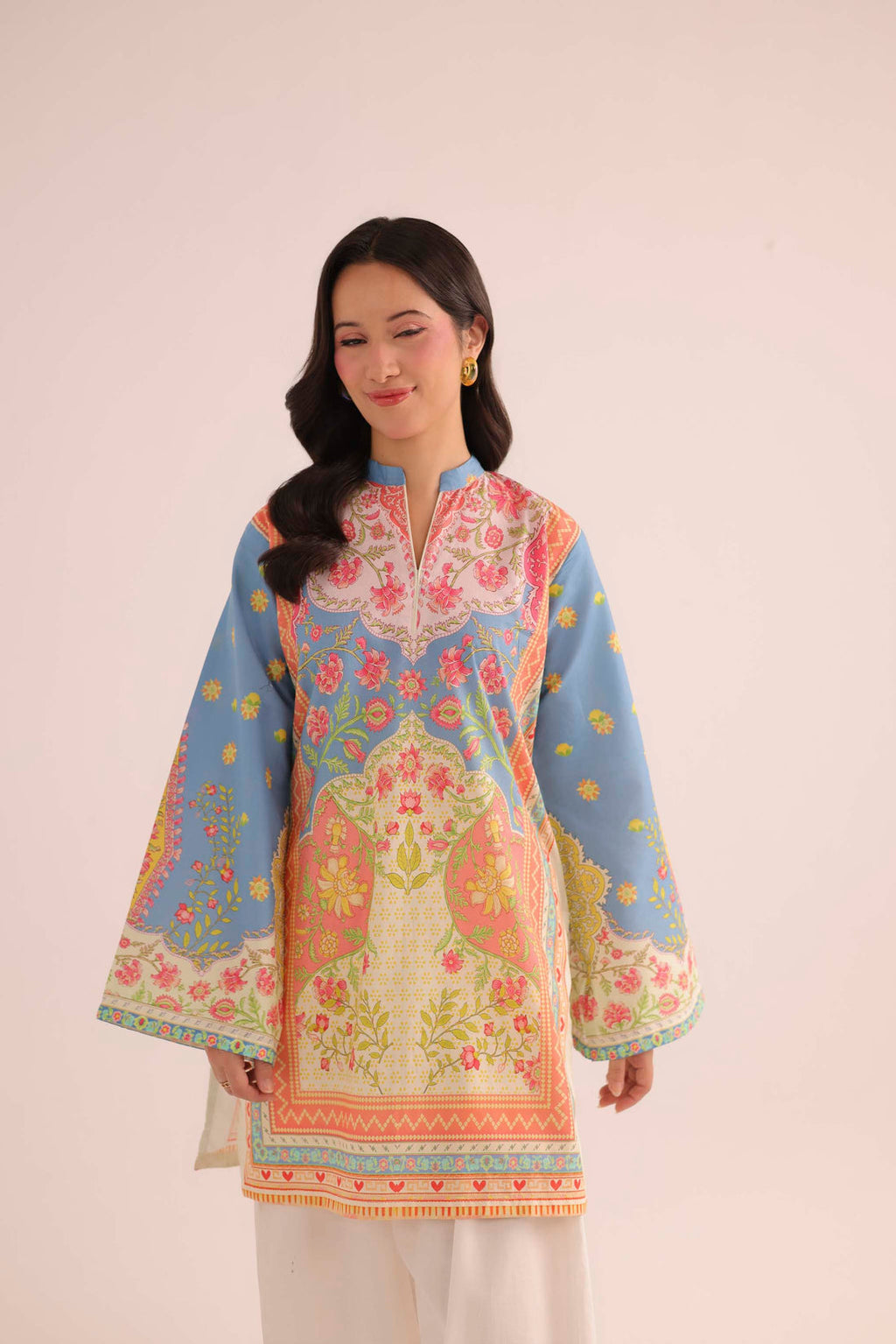 Dual Mood Floral Co-ord Set – Marigold & Peach