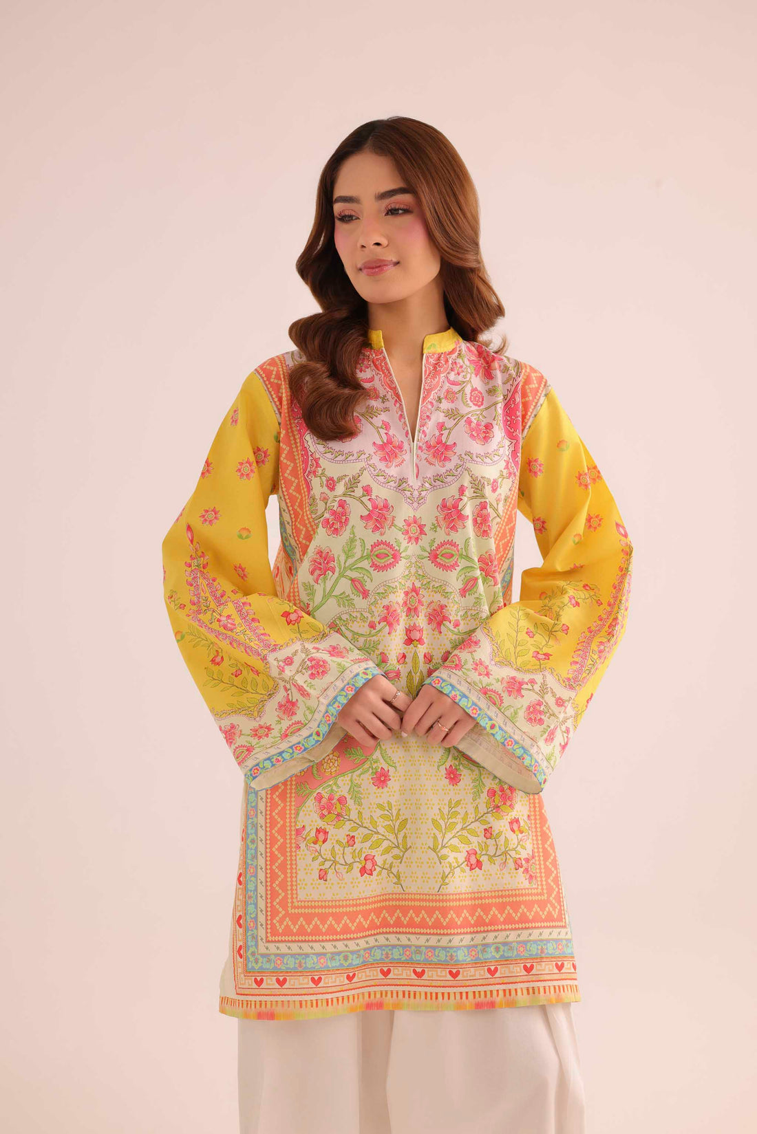 Dual Mood Floral Co-ord Set – Marigold & Peach