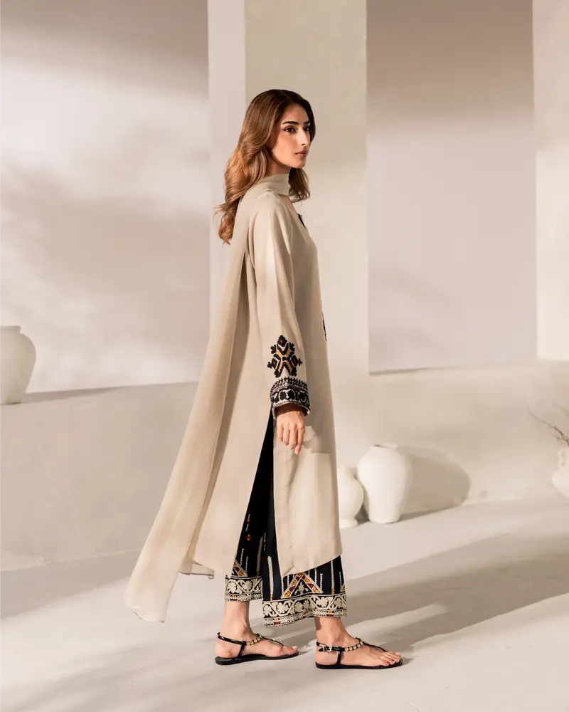 Earth Tone Luxury: The Ultimate Blend of Minimalist Beige & Rich Contrast Embroidery ✨ 3 pc suite